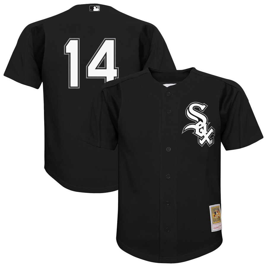 Youth Chicago White Sox Paul Konerko Mitchell & Ness Black Mesh Batting Practice Jersey - Ujersey
