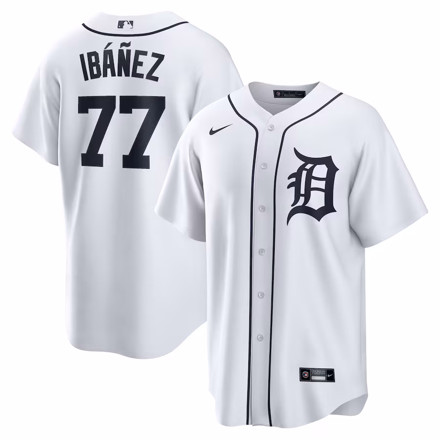 Men's Detroit Tigers Andy Ibanez Nike White Home Replica Jersey - Ujersey