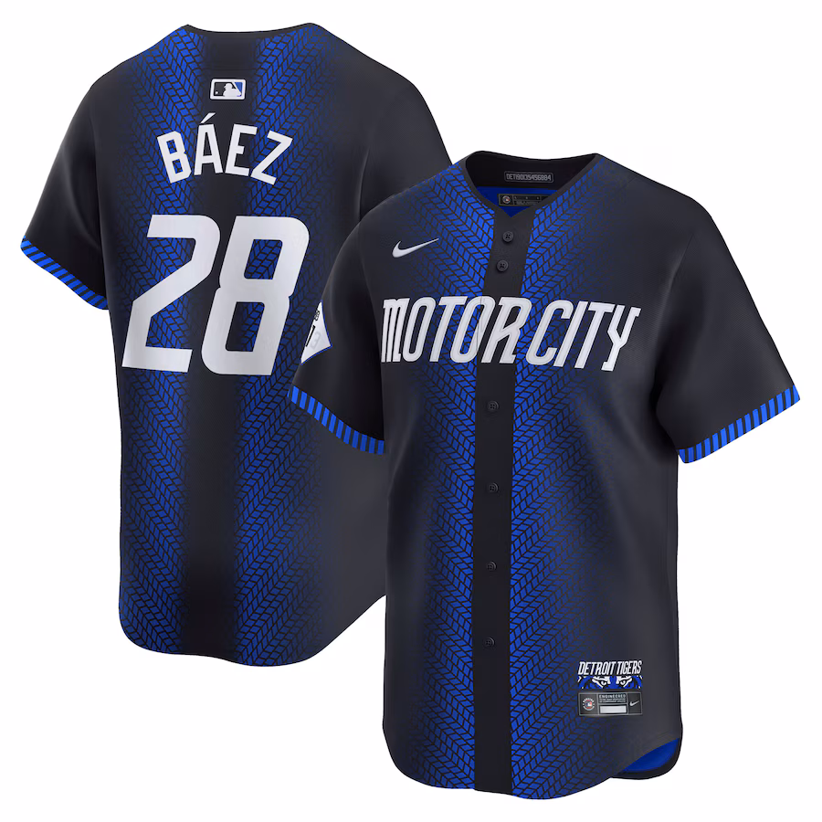 Men's Detroit Tigers Javier Báez Nike Navy City Connect Limited Player Jersey - Ujersey