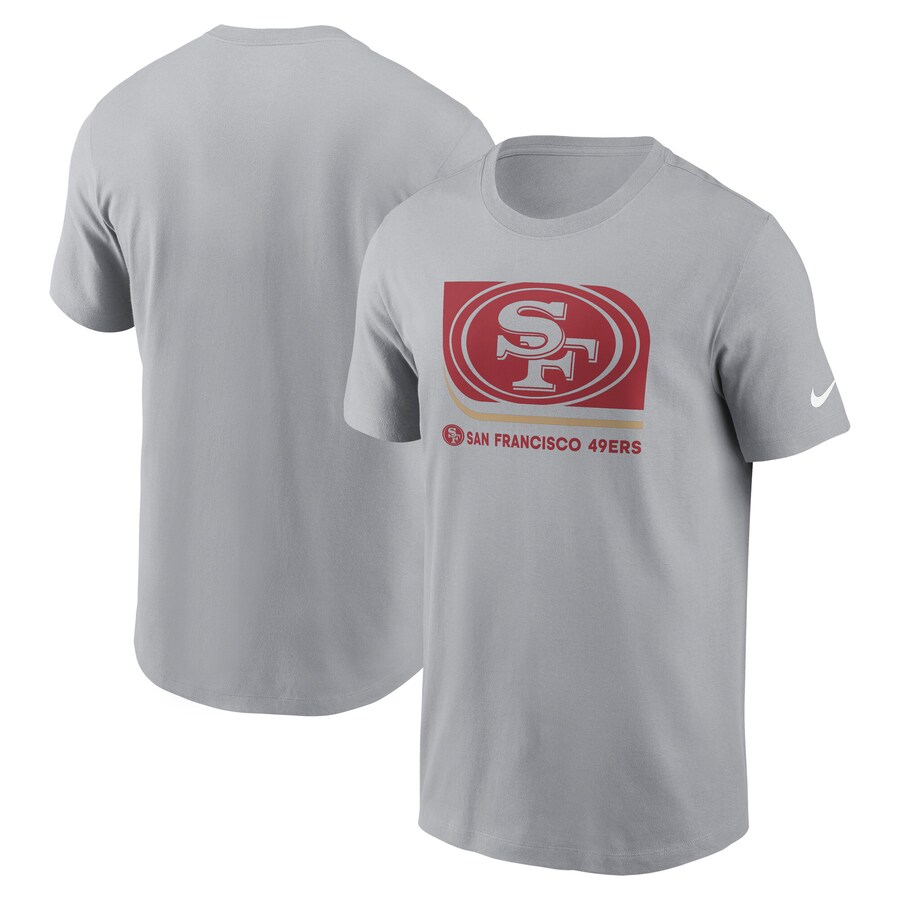 Men's San Francisco 49ers  Nike Gray Lockup Essential T-Shirt - Ujersey