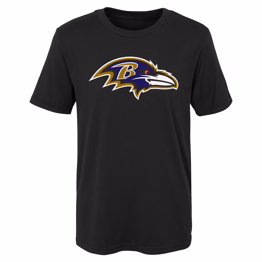 Youth Baltimore Ravens Black Primary Logo T-Shirt - Ujersey