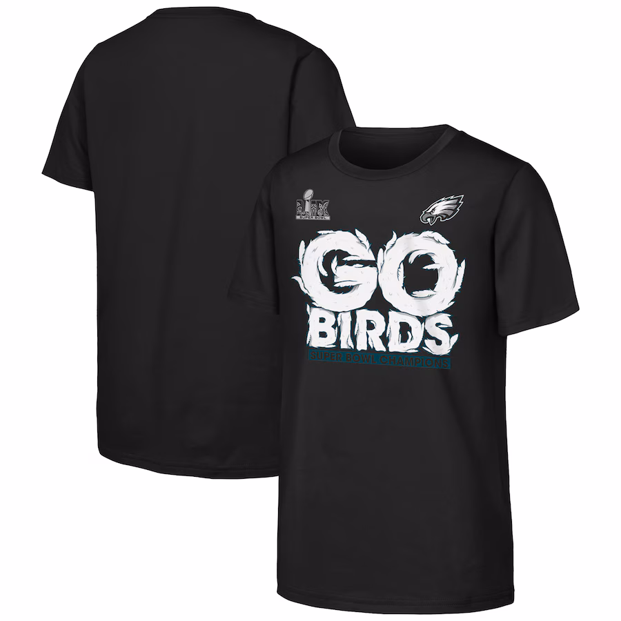 Youth Philadelphia Eagles  Fanatics Black Super Bowl LIX Champions Local T-Shirt - Ujersey