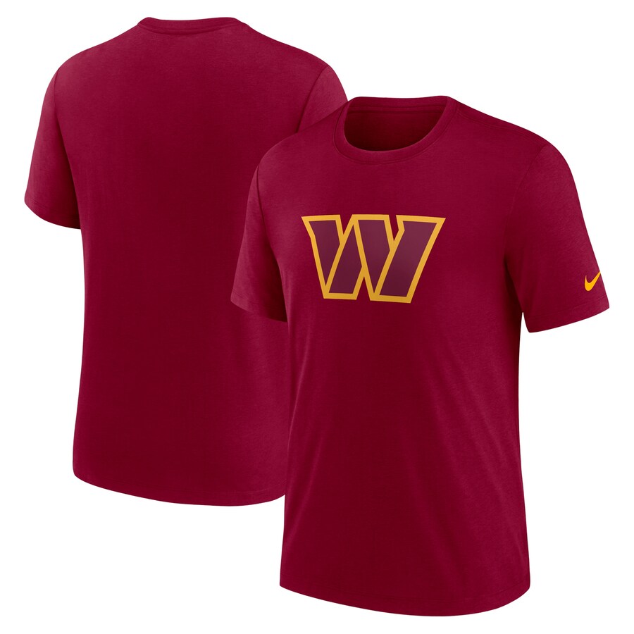 Men's Washington Commanders Nike Burgundy Rewind Logo Tri-Blend T-Shirt - Ujersey