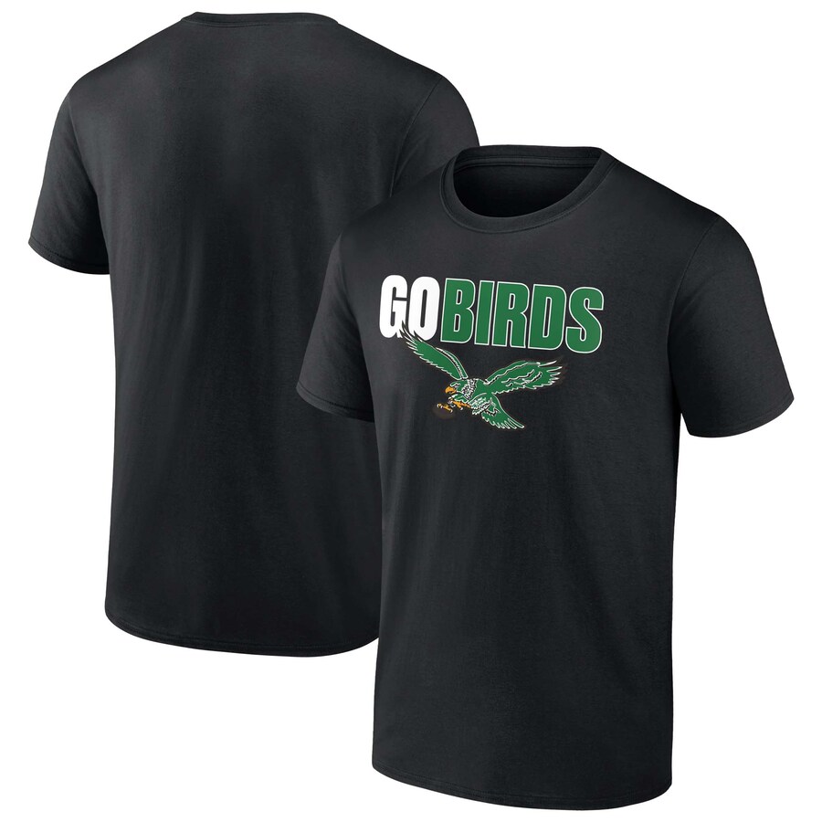 Men's Philadelphia Eagles  Fanatics Black Go Birds T-Shirt - Ujersey