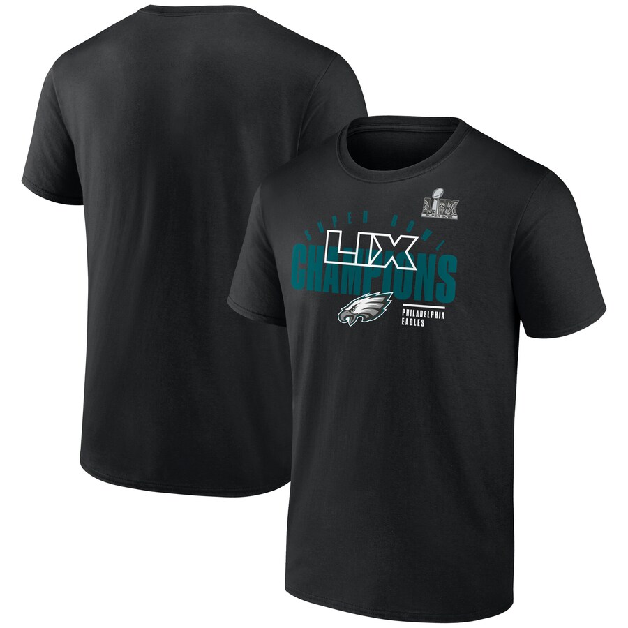 Men's Philadelphia Eagles Fanatics Black Super Bowl LIX Champions Legacy Iconic Victory T-Shirt - Ujersey