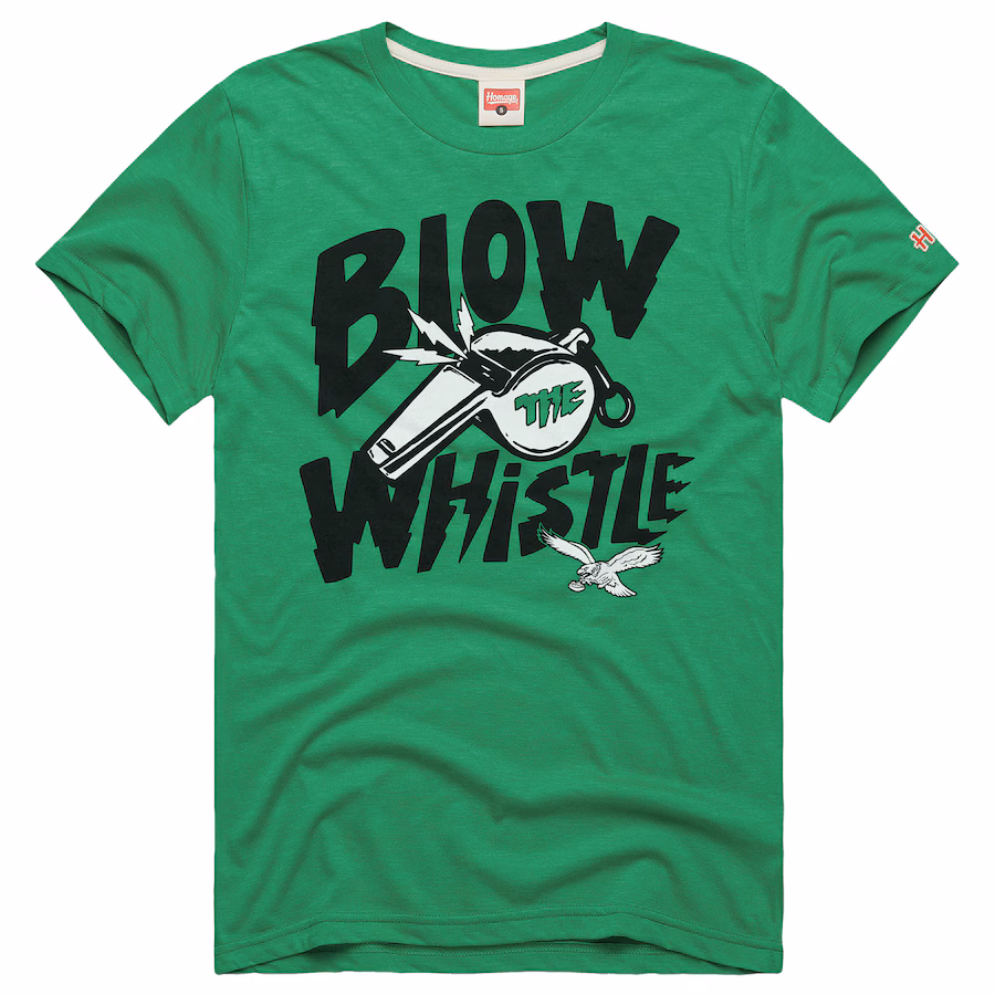 Unisex Philadelphia Eagles  Homage Kelly Green  Blow The Whistle Tri-Blend T-Shirt - Ujersey
