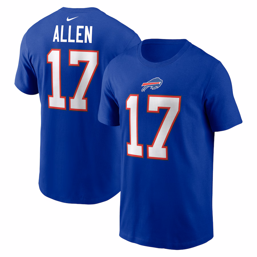 Men's Buffalo Bills Josh Allen Nike Royal Player Name & Number T-Shirt - Ujersey