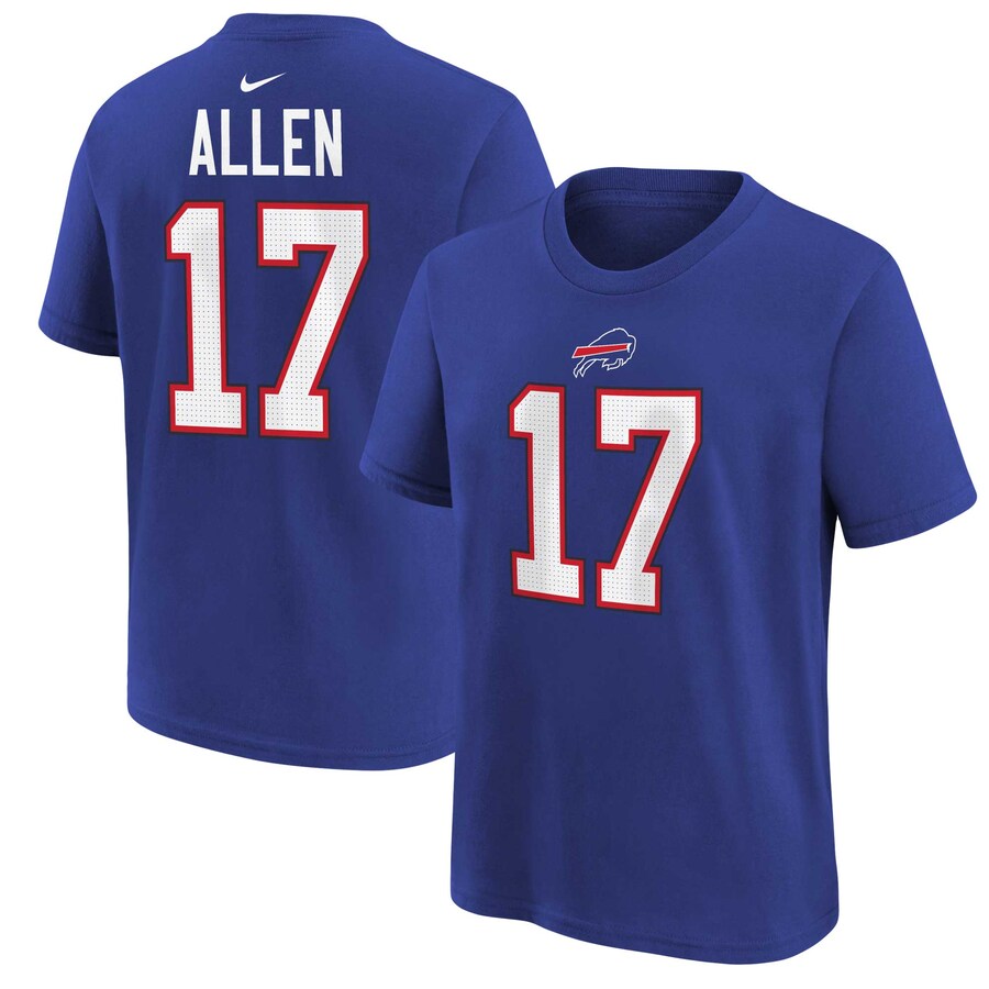 Youth Buffalo Bills Josh Allen Royal Nike Player Name & Number T-Shirt - Ujersey