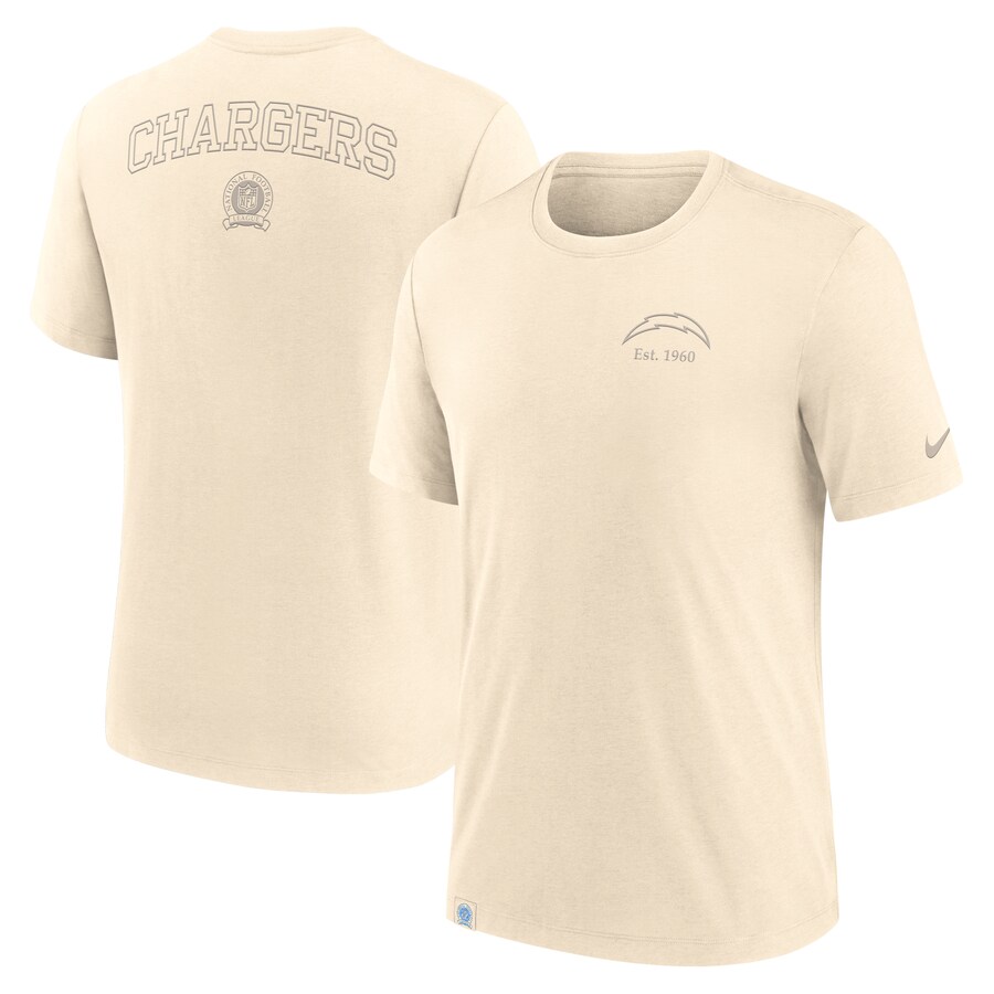 Men's Los Angeles Chargers Nike Cream Glory Tri-Blend T-Shirt - Ujersey