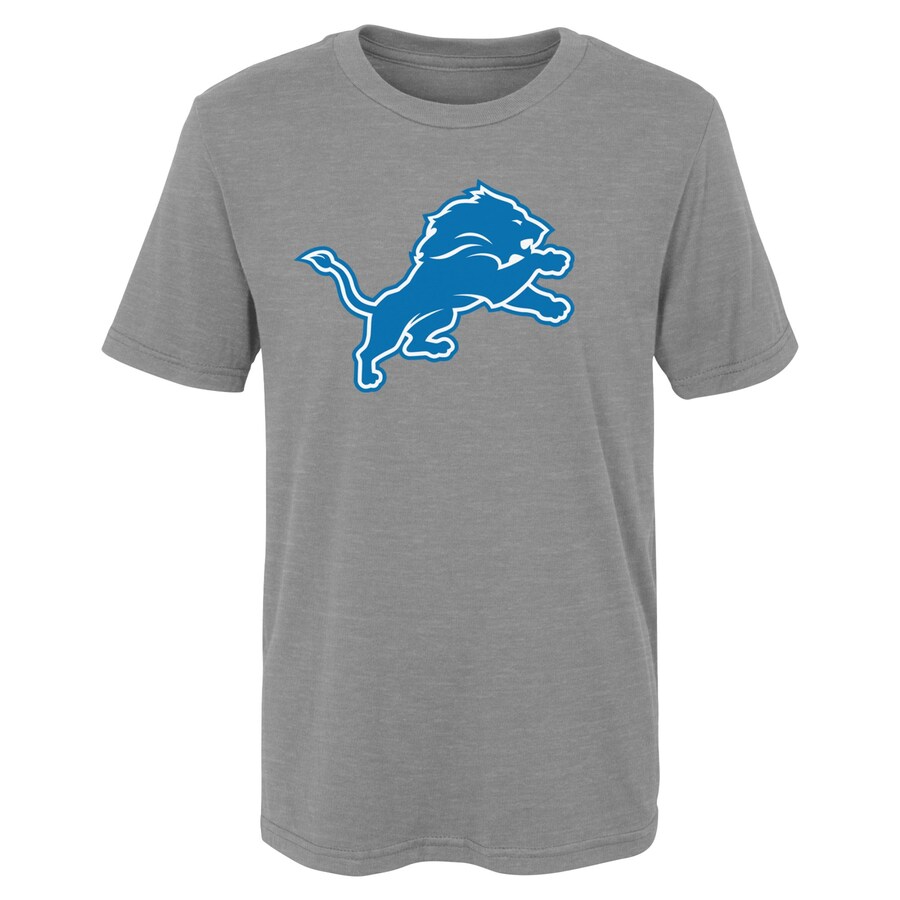 Youth Detroit Lions Gray Primary Logo T-Shirt - Ujersey