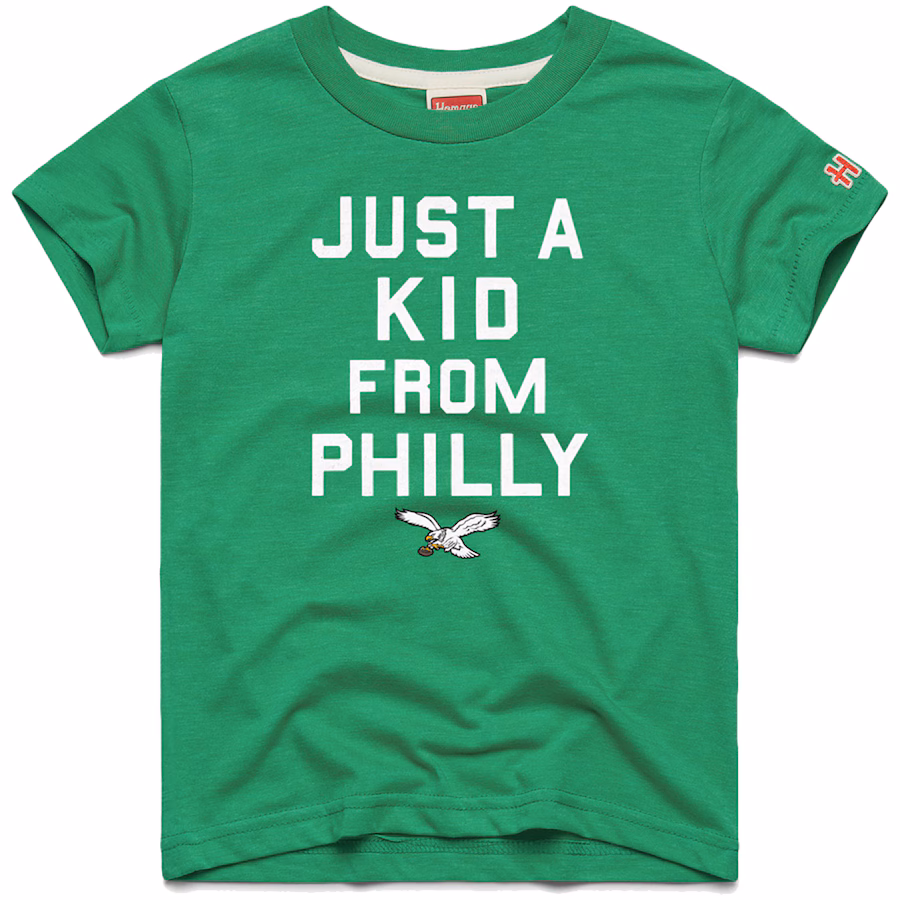 Youth Philadelphia Eagles  Homage Kelly Green Just a Kid Tri-Blend T-Shirt - Ujersey
