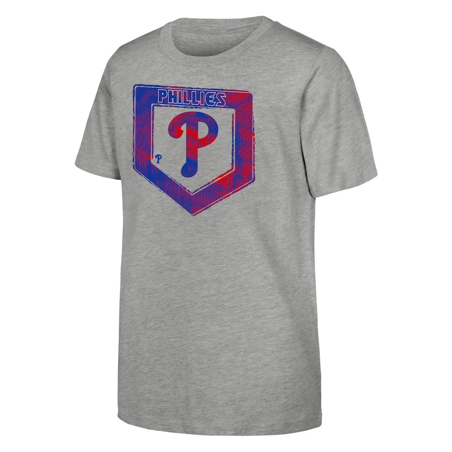 Youth Philadelphia Phillies Heather Gray Stolen Base T-Shirt - Ujersey
