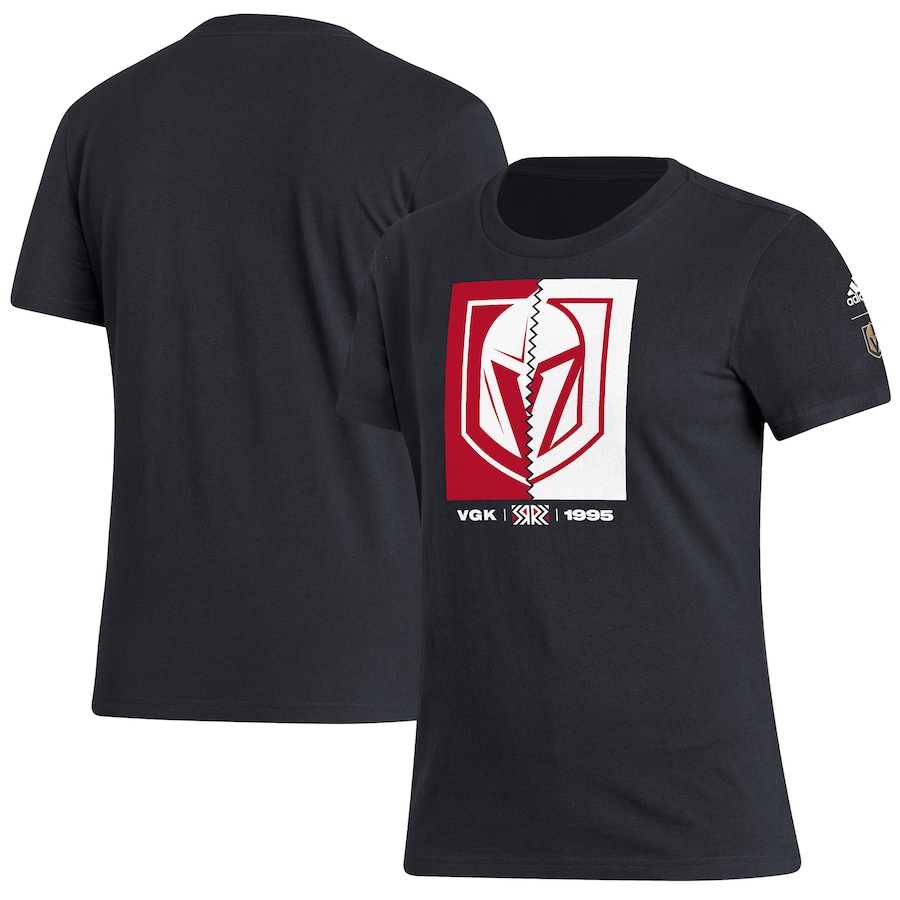 Women's Vegas Golden Knights adidas Black Reverse Retro 2.0 Playmaker T-Shirt - Ujersey