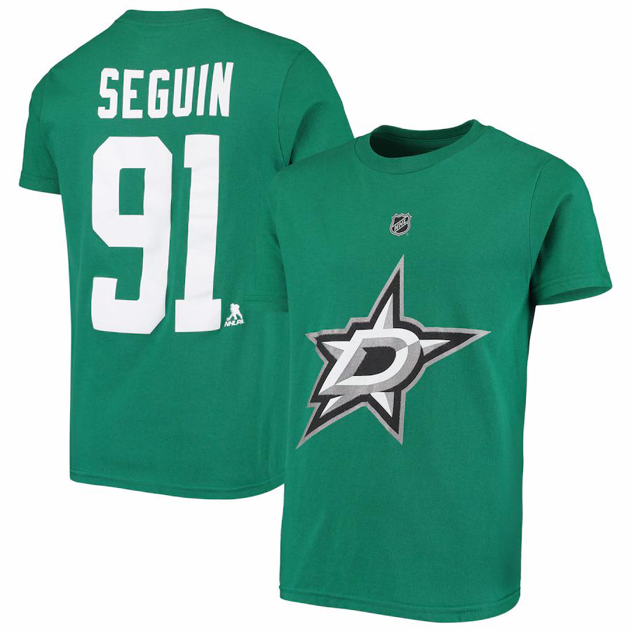 Youth Dallas Stars Tyler Seguin Kelly Green Player Name & Number T-Shirt - Ujersey
