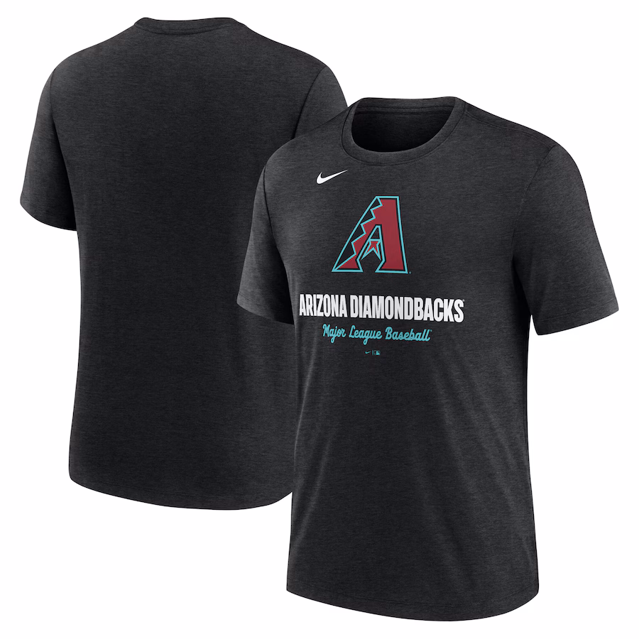 Men's Arizona Diamondbacks Nike Heather Black Logo Tri-Blend T-Shirt - Ujersey