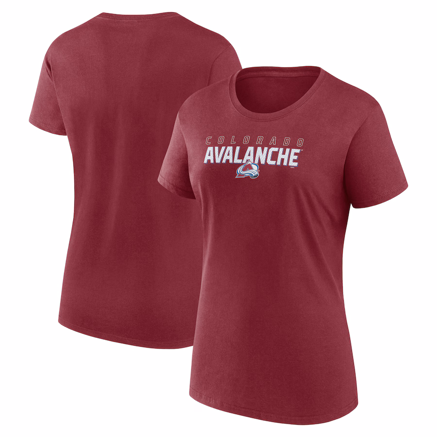 Women's Colorado Avalanche Burgundy Launch Scoop Neck T-Shirt - Ujersey