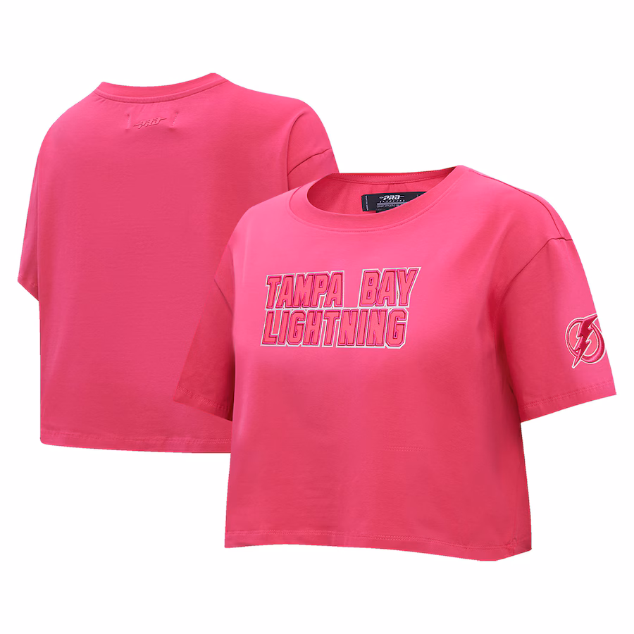 Women's Tampa Bay Lightning Pro Standard Triple Pink Cropped Boxy T-Shirt - Ujersey