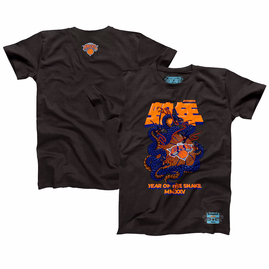 Unisex New York Knicks NBALab x Hyperfly Heather Black Year of the Snake Lunar New Year Collection T-Shirt - Ujersey