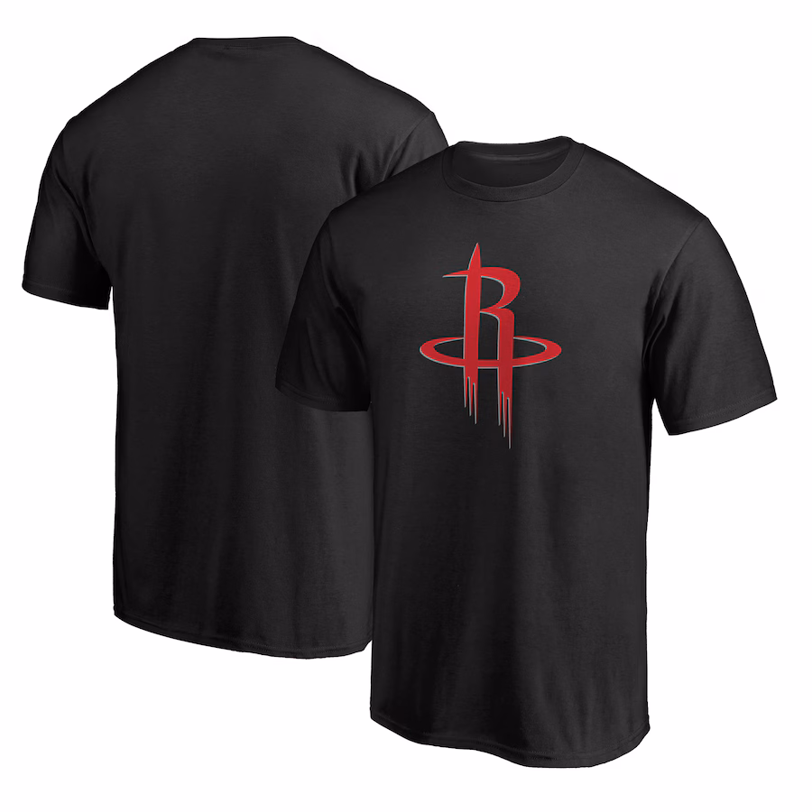 Men's Houston Rockets Black Primary Logo T-Shirt - Ujersey