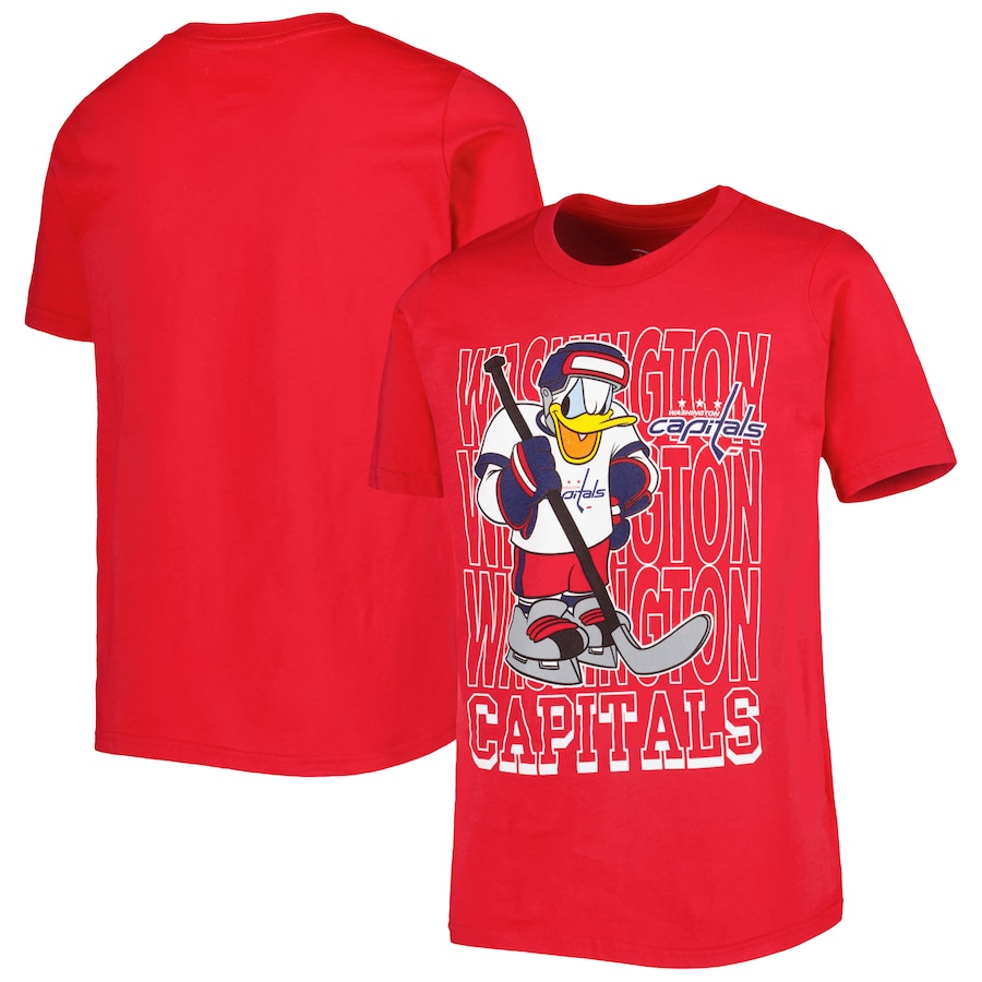 Youth Washington Capitals Red Disney Donald Duck Three-Peat T-Shirt - Ujersey