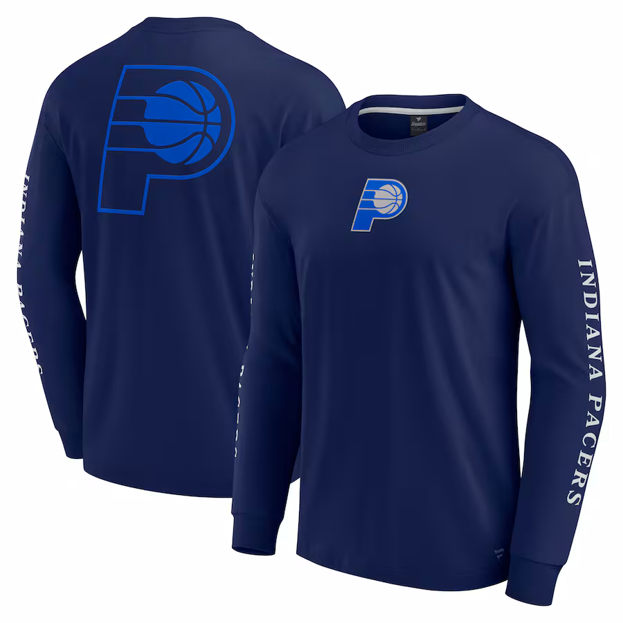 Men's Indiana Pacers Fanatics Navy Elements Strive Long Sleeve T-Shirt - Ujersey