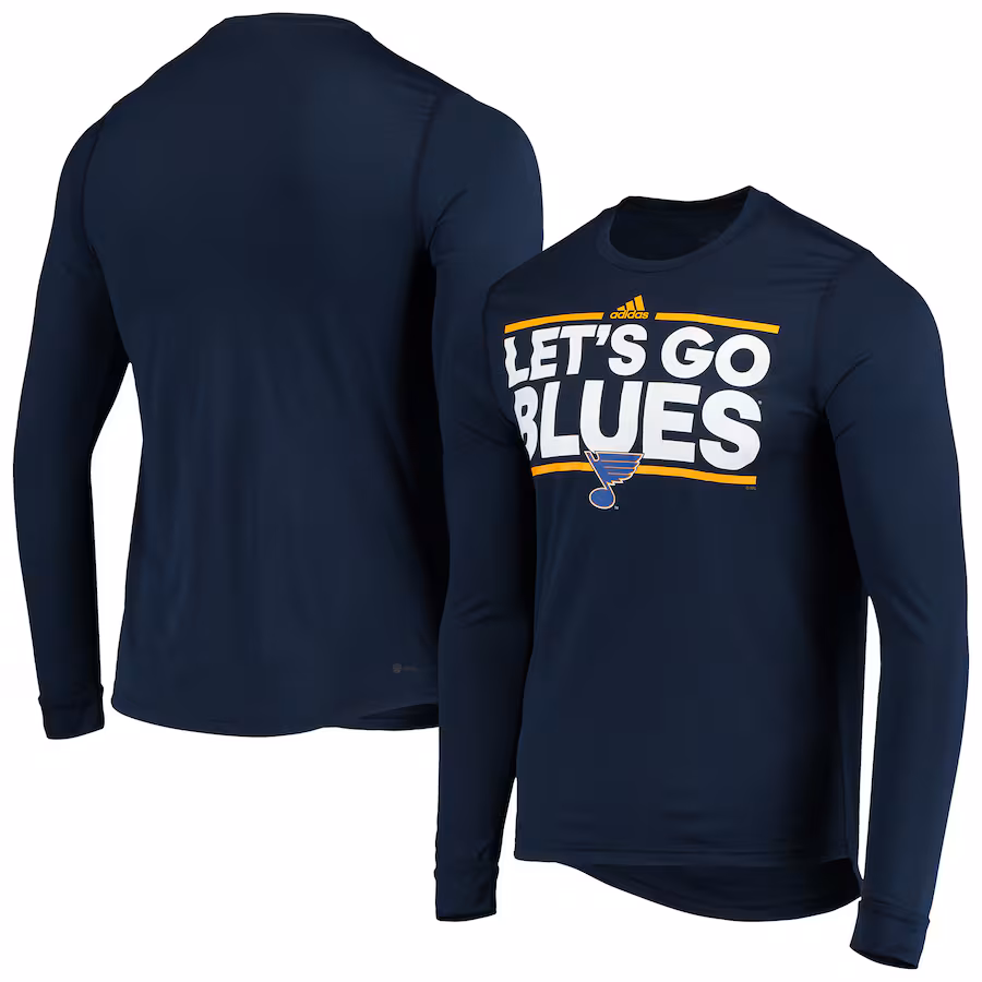 Men's St. Louis Blues adidas Navy Dassler AEROREADY Creator Long Sleeve T-Shirt - Ujersey