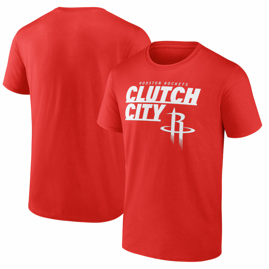 Men's Houston Rockets Red Half Court Offense T-Shirt - Ujersey