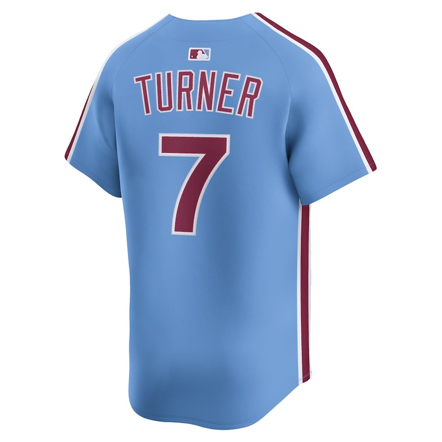 Men's Philadelphia Phillies Trea Turner Nike Light Blue Alternate Limited Player Jersey - Ujersey