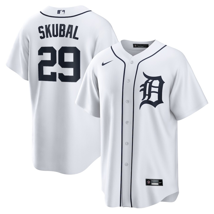 Men's Detroit Tigers Tarik Skubal Nike White Home Replica Jersey - Ujersey