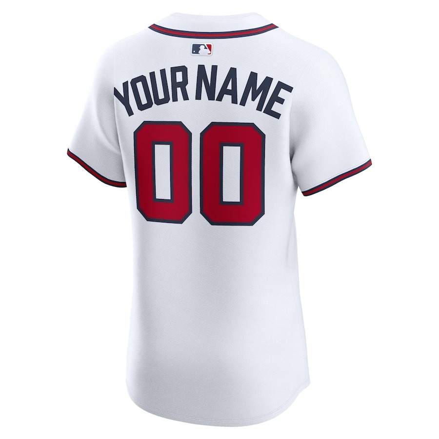 Men's Atlanta Braves Nike White Home Elite Custom Jersey - Ujersey