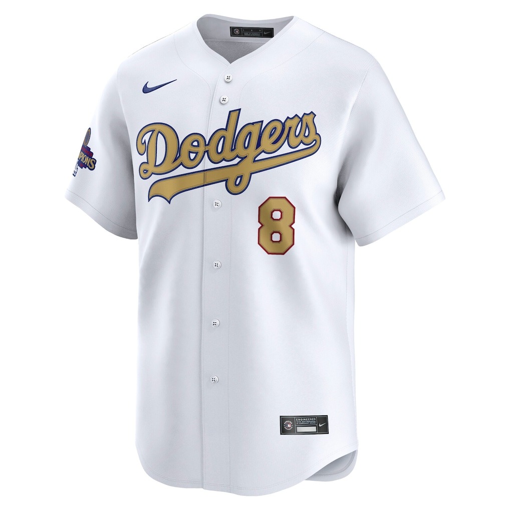 Men's Los Angeles Dodgers Enrique Hernández Nike White 2025 Gold Collection Limited Jersey - Ujersey