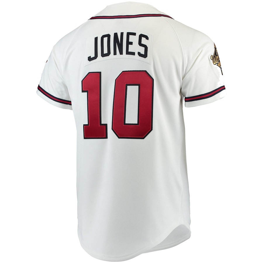 Men's Atlanta Braves Chipper Jones Mitchell & Ness White Authentic Jersey - Ujersey