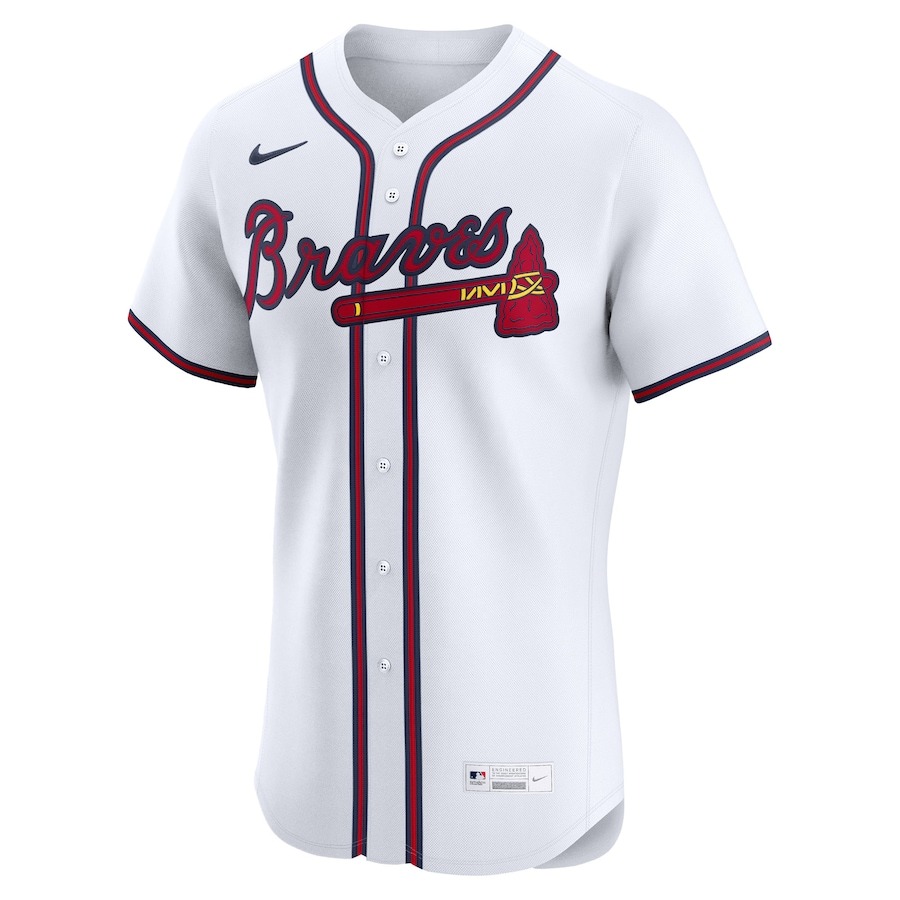 Men's Atlanta Braves Nike White Home Elite Custom Jersey - Ujersey