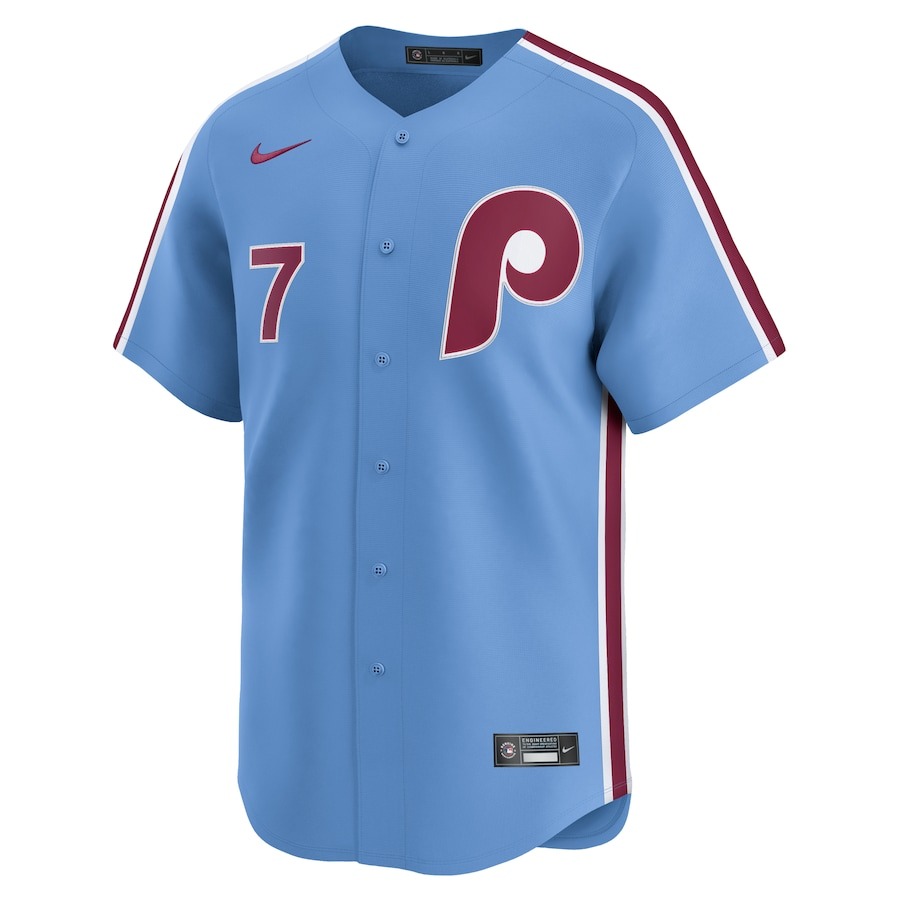 Men's Philadelphia Phillies Trea Turner Nike Light Blue Alternate Limited Player Jersey - Ujersey
