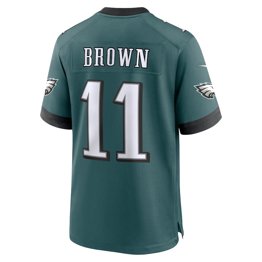 Men's Philadelphia Eagles A.J. Brown Nike Midnight Green Super Bowl LIX Game Player Jersey - Ujersey