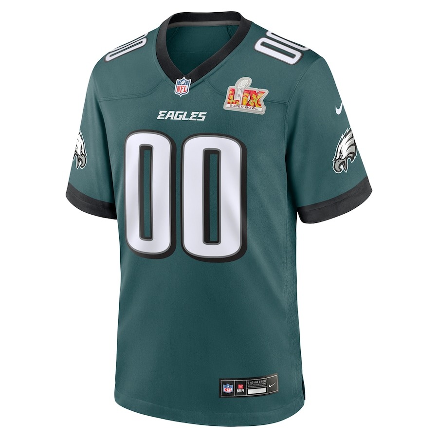 Men's Philadelphia Eagles Nike Midnight Green Super Bowl LIX Custom Game Jersey - Ujersey