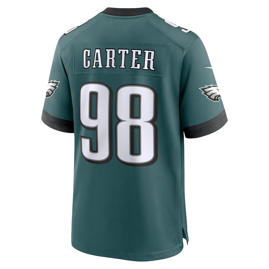 Men's Philadelphia Eagles Jalen Carter Nike Midnight Green Super Bowl LIX Game Player Jersey - Ujersey