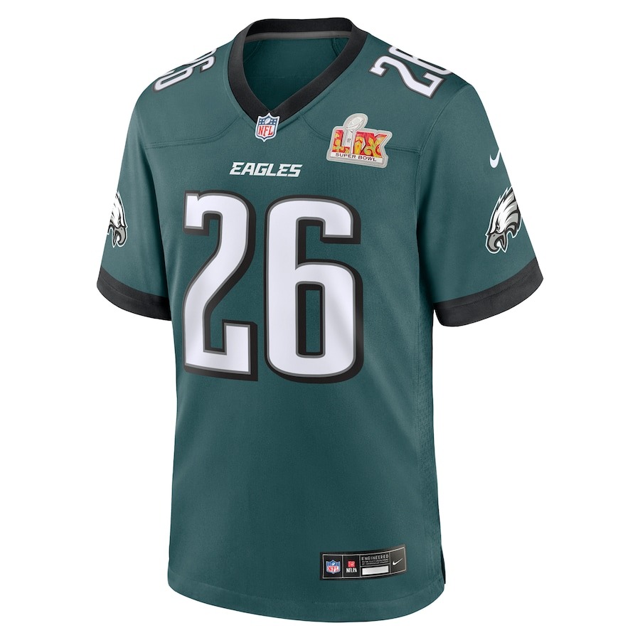Men's Philadelphia Eagles Saquon Barkley Nike Midnight Green Super Bowl LIX Game Player Jersey - Ujersey