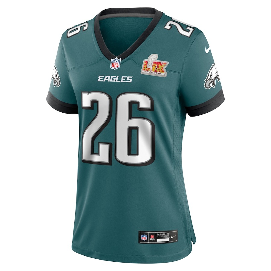 Women's Philadelphia Eagles Saquon Barkley Nike Midnight Green Super Bowl LIX Game Player Jersey - Ujersey