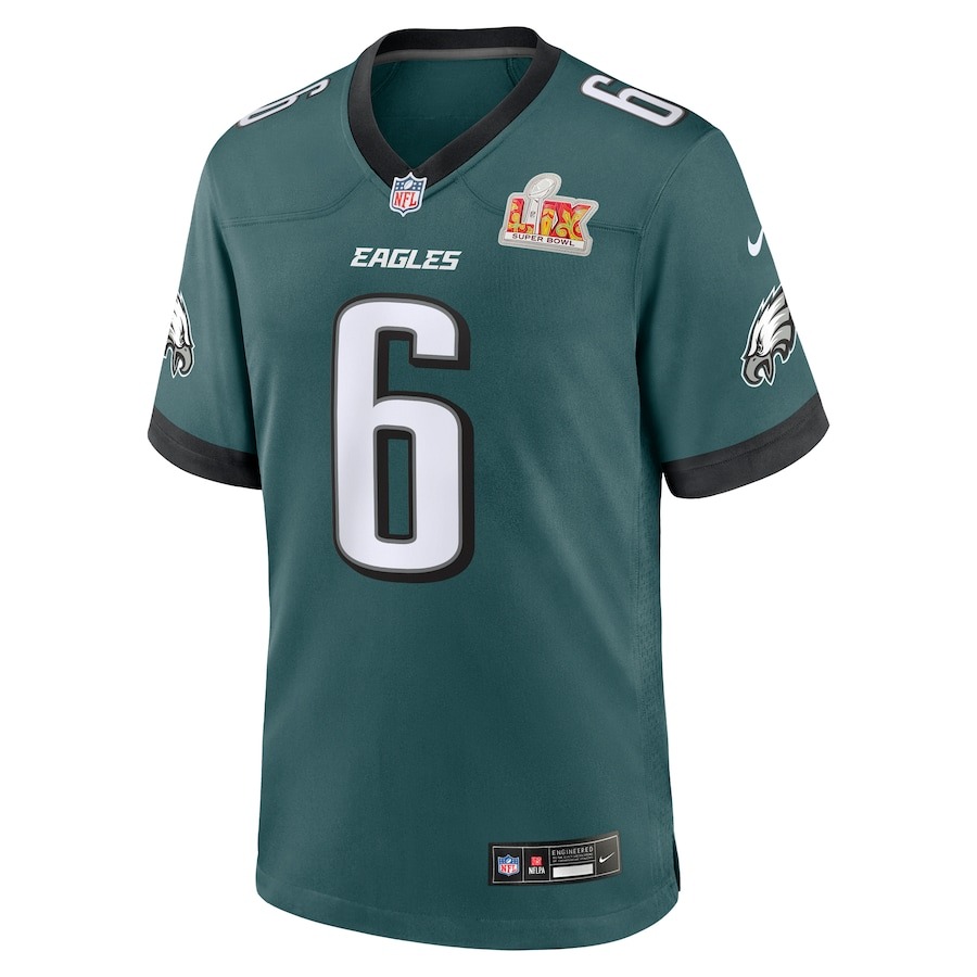 Men's Philadelphia Eagles DeVonta Smith Nike Midnight Green Super Bowl LIX Game Player Jersey - Ujersey