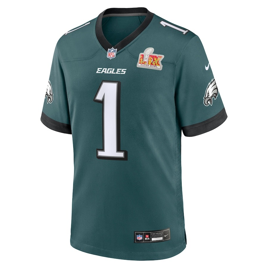Men's Philadelphia Eagles Jalen Hurts Nike Midnight Green Super Bowl LIX Game Player Jersey - Ujersey