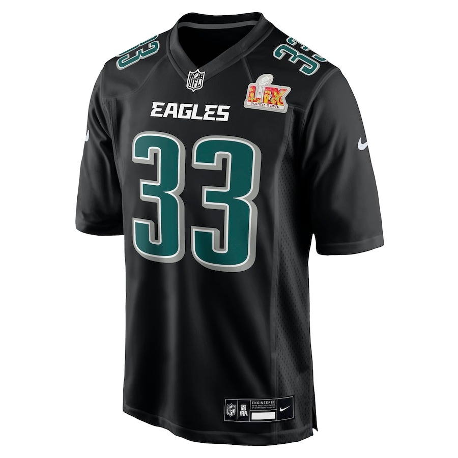 Men's Philadelphia Eagles Cooper DeJean Nike Carbon Black Super Bowl LIX Fashion Game Player Jersey - Ujersey