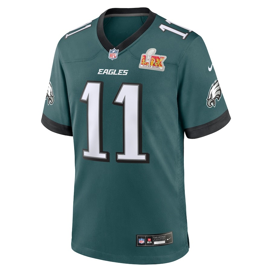 Men's Philadelphia Eagles A.J. Brown Nike Midnight Green Super Bowl LIX Game Player Jersey - Ujersey
