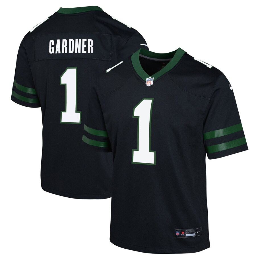 Youth New York Jets Ahmad Sauce Gardner Nike Black Alternate Game Jersey - Ujersey