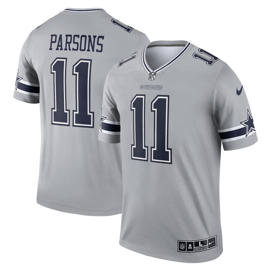 Men's Dallas Cowboys Micah Parsons Nike Gray Inverted Legend Player Jersey - Ujersey