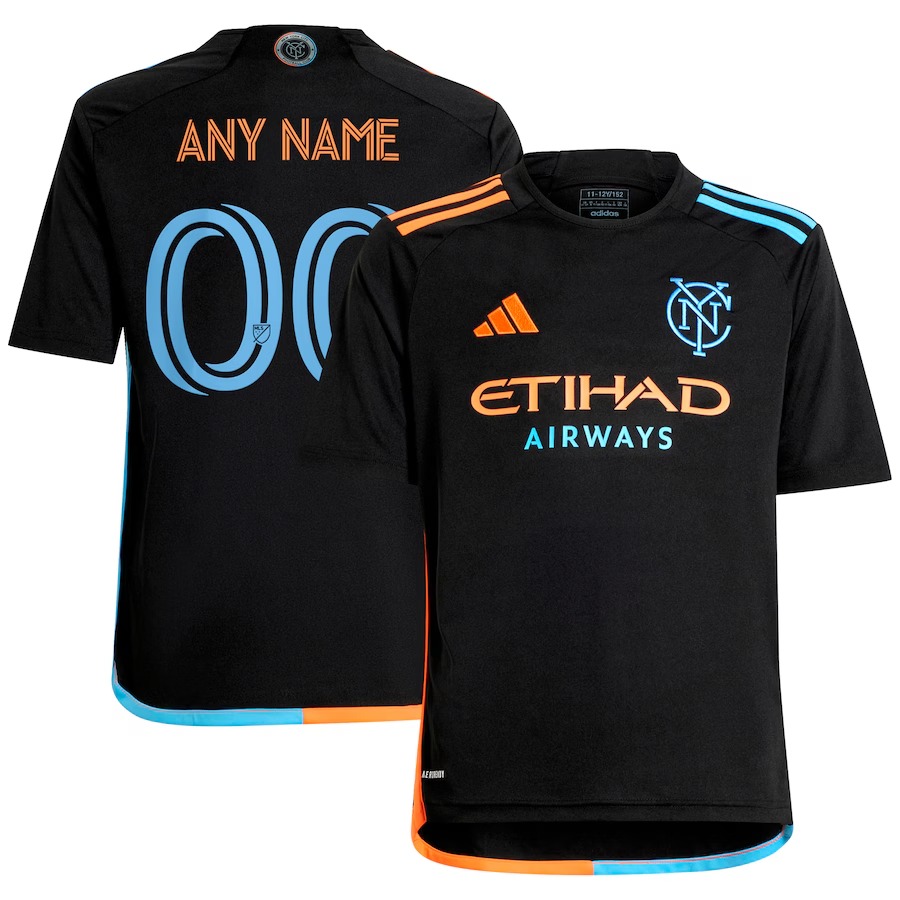 Youth New York City FC  adidas Black 2024 24/7 Kit Replica Custom Jersey - Ujersey