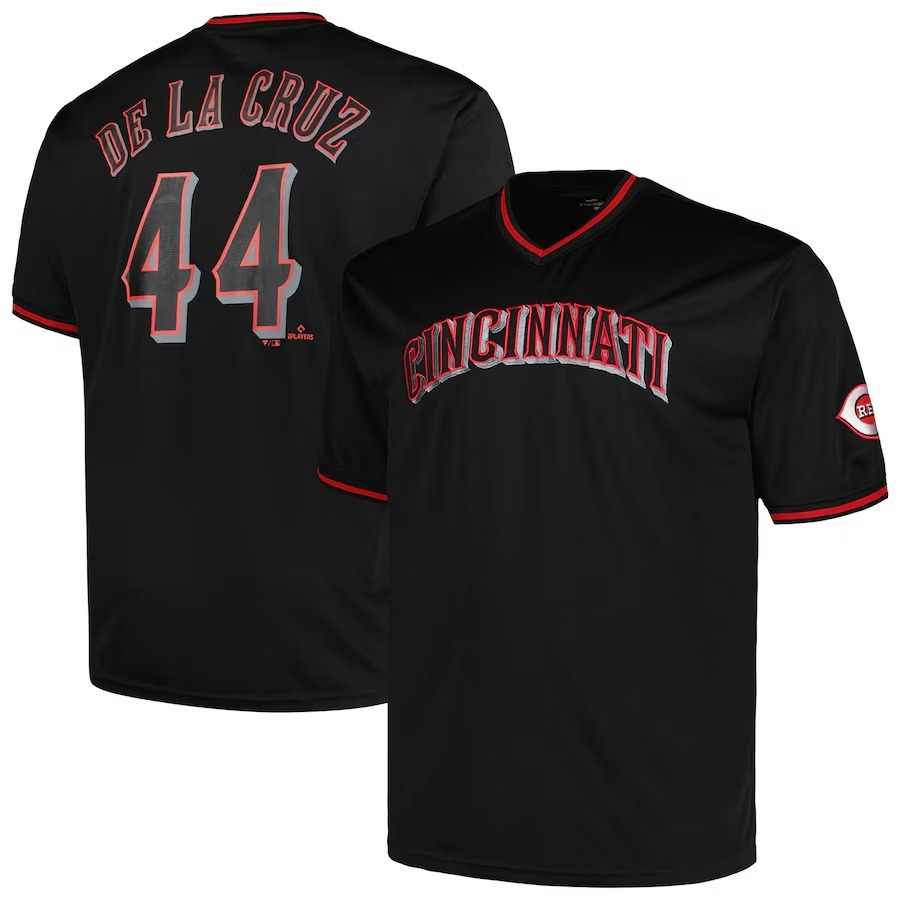Men's Cincinnati Reds Elly De La Cruz Profile Black Big & Tall Pop Fashion Player Jersey - Ujersey