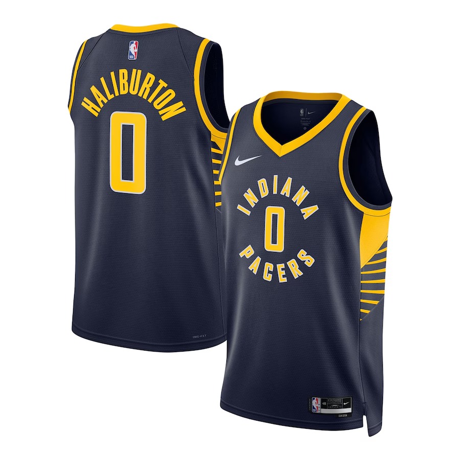 Unisex Indiana Pacers Tyrese Haliburton Nike Navy Swingman Jersey - Icon Edition - Ujersey