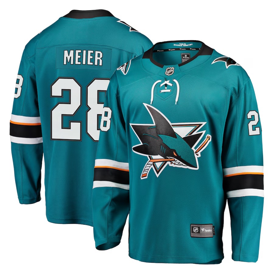 Men's San Jose Sharks Timo Meier Fanatics Teal Home Premier Breakaway Player Jersey - Ujersey