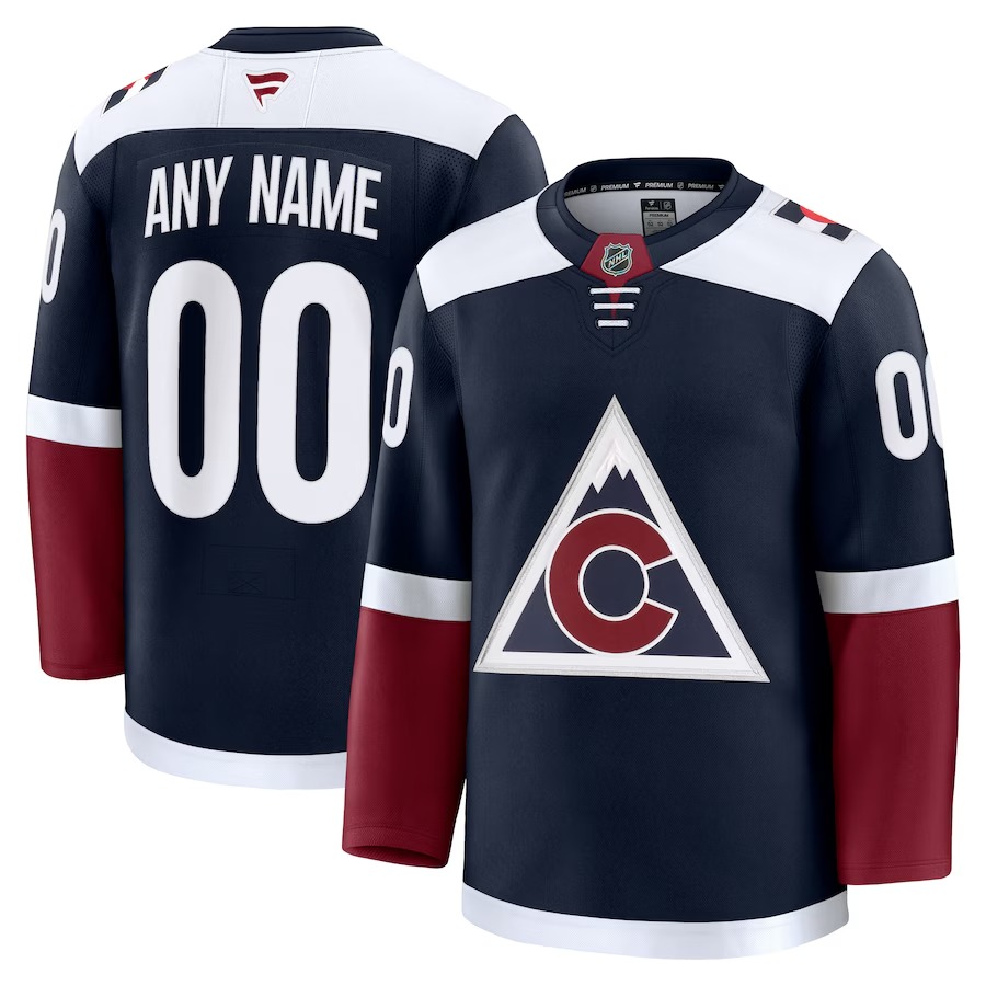 Men's Colorado Avalanche Fanatics Navy Alternate Premium Custom Jersey - Ujersey